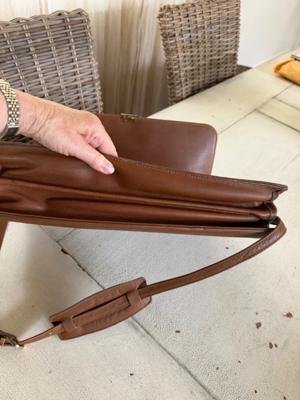 Vintage Cole Haan Leather Messenger Bag